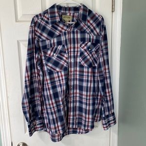 Pearl snap western shirt, large